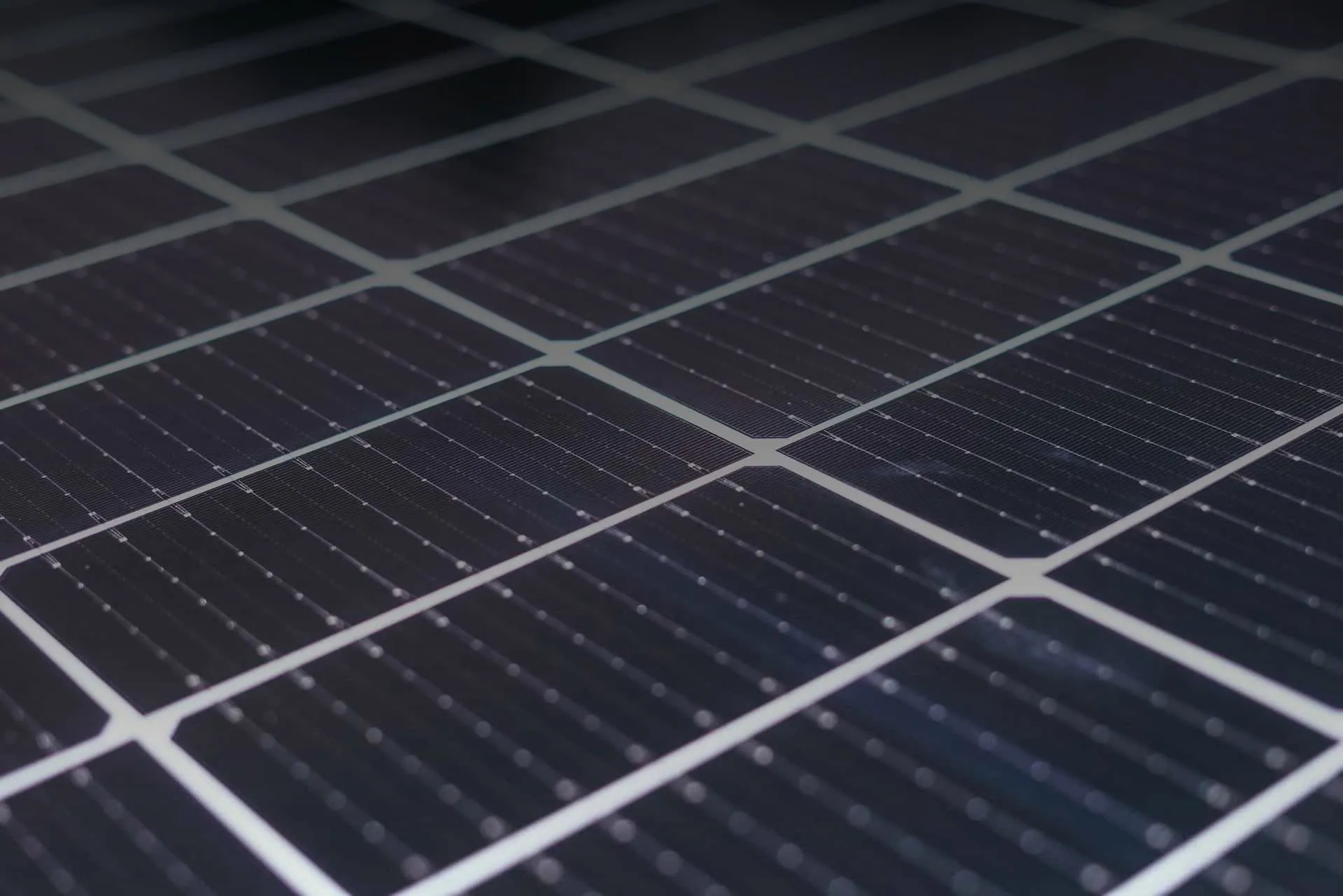 Detalle de las celdas monocristalinas de un panel solar fotovoltaico